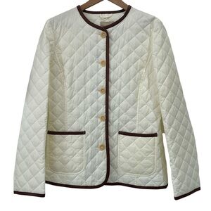 Beretta Quilted Leather Trim Thermore Button Up Hunting Jacket Coat - EU 42/US 6